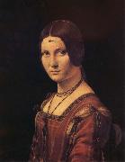 LEONARDO da Vinci, Portrait de femme,dit a tort La belle ferronniere